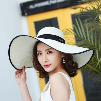 2018 sommer hat til kvinder ferie wide brim stråhatte Anti-UV solen på stranden