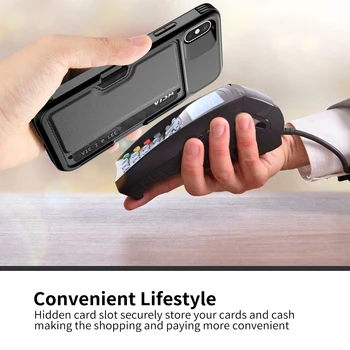 Luksus Mode Kamera Beskyttelse Stødsikkert Dække Kreditkort Lomme Bil Magnetiske PU Læder Phone Case For iPhone X XR XS Antal