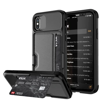 Luksus Mode Kamera Beskyttelse Stødsikkert Dække Kreditkort Lomme Bil Magnetiske PU Læder Phone Case For iPhone X XR XS Antal