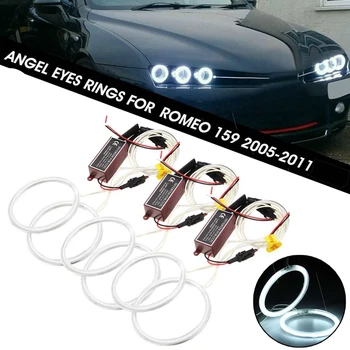 6stk Bil Foran Lygten Ultra Bright Angel Eyes CCFL-Halo-Ring for Alfa Romeo 159 2005 2006 2007 2008 2009 2010 2011