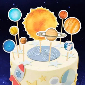 Tegneserie Figur Ballon Sæt Astronaut Ballon Sæt Pentagram Raket Rumskib Dreng Fødselsdag Tema Part Indretning Børn Dekoration