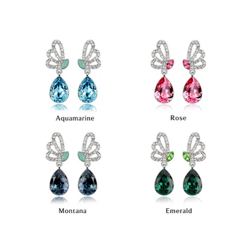 ANKA kvinders englevinger med vand crystal drop øreringe Valentine ' s Day Gave Vigtigste Sten, Krystaller fra Østrig #92152