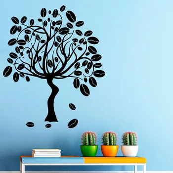 Coffee Bean Træer Vægoverføringsbilleder Boligindretning Stue, Soveværelse Vægmalerier Wall Sticker Selvklæbende Tapet