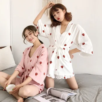Koreanske version hofteholder pyjamas, der passer til kvindelige studerende i sommer pyjamas femme