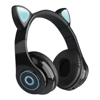 Hoved-Monteret Tegneserie Kat-eEar Formet Trådløse Bluetooth Headset Genopladelige Gaming Headset