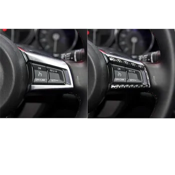 2 stk/sæt Bil Styling Tilbehør Til Mazda MX-5 Miata 2016-2020 Rattet Panel Trim Carbon Fiber Sticker