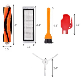 Tilbehør Kits til Xiaomi Roborock S50 S51 E25 S5 E20 Roborock Robot Støvsuger Dele Filter Side Pensel, Rulle, Pensel