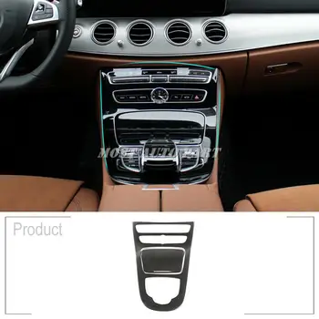 ABS Valnød Træ, Korn Sort Carbon Fiber Indvendige Konsol Gear Panel Dækker Trim Til Mercedes Benz E-Klasse W213 2016-2018 2stk