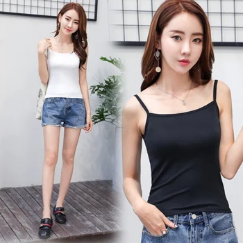 2021 Nye Mode, Kvinder, Piger Sommeren koreanske Ærmeløs Spaghetti Strop T-shirt, Toppe Slank Base Shirt Casual Vest
