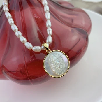 2021 Nye 14KGF Shell Kærlighed Hjerte Halskæde Til Kvinder Naturlige Perle Charms Små Fine Smykker
