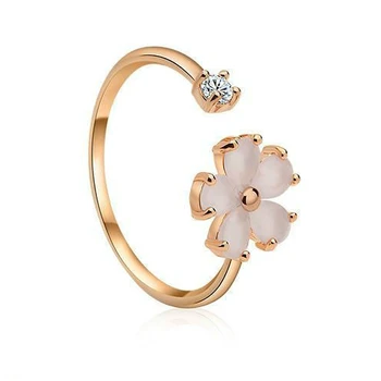 Oprindelige design cherry blossom diamant åbning justerbar ring, frisk og romantiske, søde charme kvinder sølv smykker