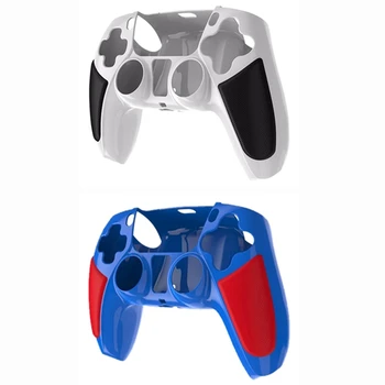 2 Pc ' er til PS5 Controller Dække Huden, Non-Slip Silikone Beskyttende Dække Sagen Gamepad Controller, Blå-Rød & Sort-Hvid