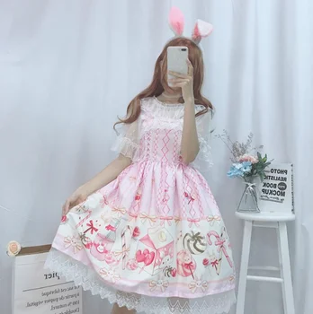 Kvinder sommer kjole sød blød pige vind søde tegneserie lolita hofteholder kjole sød Japansk JSK Lolita Kjole