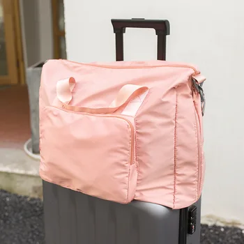Nye Foldbare Store Rejse Taske Kvinder Fashion Stor Duffle Taske Skulder Bærbare Weekend Tasker Vandtæt, Travel Organizer Tote-Pink
