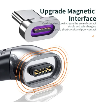 Oppselve 100W Magnetisk USB Type C Adapter til MacBook Pro Albue USB Type-C ladestik Til Huawei P40 Magnet, USB-C Adapter