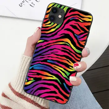YNDFCNB Zebra Print Clip Art Phone Case for iPhone 11 12 pro XS MAX 8 7 6 6S Plus X 5S SE 2020 XR dække