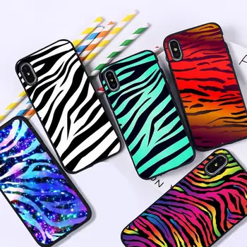 YNDFCNB Zebra Print Clip Art Phone Case for iPhone 11 12 pro XS MAX 8 7 6 6S Plus X 5S SE 2020 XR dække