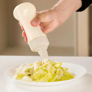 350ml 5-Hul Plast Salat Sennep Køkken Tilbehør Dressing Squeeze Bekvemmelighed Silikone Flaske Krydderi Dekoration Værktøjer
