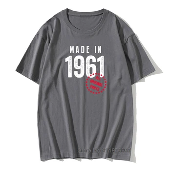 Født I 1961, er Alle Originale Dele T-Shirt i Retro 60-års Fødselsdag Gave Bomuld, Retro t-shirts Mænd VIntage Retro Far, Mand, Tops Tees