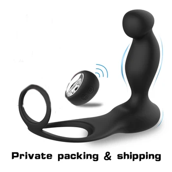 Prostata Massager Vibrator Anal Plug Penis Pumpe Ring Testikel Ring Wireless Remote Control Silicone Sexlegetøj Til Mænd, Par