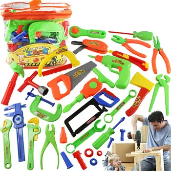 32Pcs/set Engros Pædagogiske Børn Tømrerarbejde Reparation Værktøjer Toy Foregive Spille Play House Legetøj Baby Tidlig Læring Legetøj