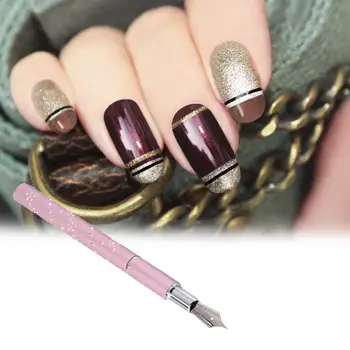 6stk/Sæt Nail Pen Pink Farve Nail Design Metal Diamant Krystal, der er spredt rundt Pen til Professionelle