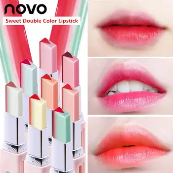 NOVO 8 Farver Lip Gloss Makeup Dobbelt Farve Læift Fugtgivende Gradient Læifter Læber Kosmetik Fashion Lip Balm