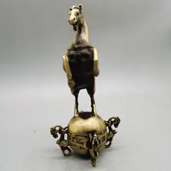 Indsamling Kobber Kina messing hesten Trampede Skridt på bolden Slidbaner qiankun håndværk held og lykke lovende statue