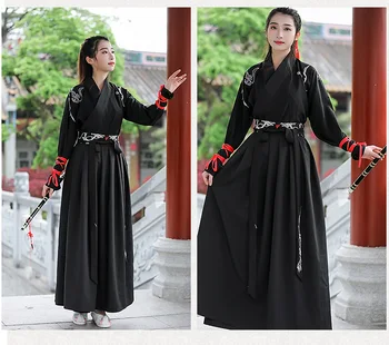 Oversize 3XL 4XL Kvinder&Mænd Kinesiske Hanfu Broderi Dragon folkedans Unisex Kostume på Scenen Tøj Sværdkæmper Outfit