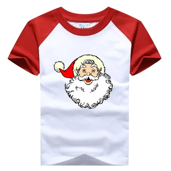 Jul Tøj Baby Kids-kortærmet T-Shirt til Piger og Drenge Tøj, Bomuld Tegnefilm Print Børn julefrokost Toppe