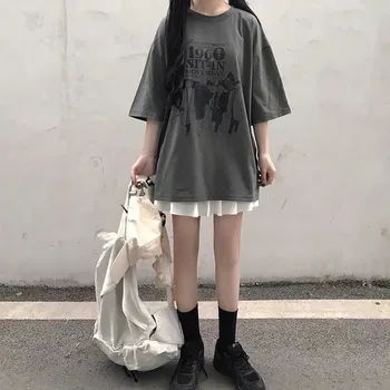 Sommeren Tshirt Ulzzang Smarte Sommer Mode Kvindelige Sort Ferie Kpop Piger Streetwear Piger Sommeren Japan Sweatshirt Toppe