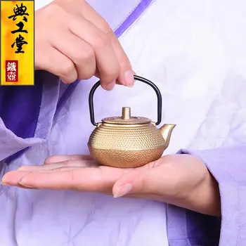 Mini jern gryde efterligning Japansk støbejerns tekande små guld pot special pris Kung Fu Te Sæt