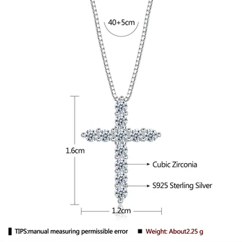 INALIS 925 Sterling Sølv Vedhæng Halskæder Til Kvinder Classic Cross Fulde Glans Cubic Zirconia Halskæde Jubilæum Fine Smykker