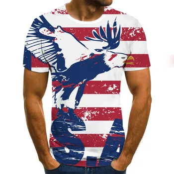 Man T-shirt 3D flag Udskrivning Spandex Polyester Stof Casual Cool kortærmet T-Shirt i 2020 Ny