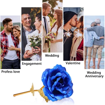 Romantisk Valentins Dag Gave 4K-Folie Belagt Rose Elsker Base bladguld Bryllup Dekoration Jubilæum Mors Dag Gave Ny