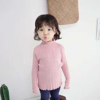 2019 Børn Solid Trøjer Piger, Høj Krave Candy Farve Trøjer Toddler Drenge Pullover Sweater Børn Rullekrave Tøj
