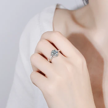 Trendy Charme Ringe 925 Sølv Smykker med Zircon Sten Åbne Finger Ring Pynt til Kvinder, Bryllup Part Gave Tilbehør