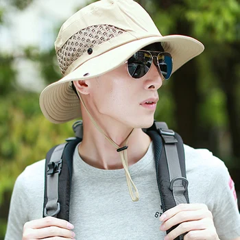 UV-Beskyttelse Bucket Hat Fiskeri, Jagt Safari Sommeren Mænd solhat Fisherman ' s Hat Mænd Udendørs Caps Halm Bucket Hat