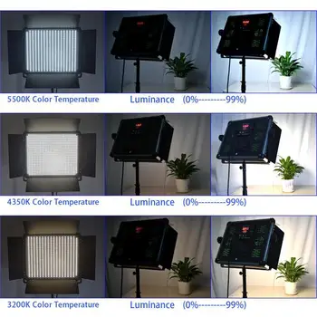 Yidoblo 3 stk LED-Lampe kamera lys D528II 40W 1500 Lumen Professionel Studio justerbar bio-farve Fotografering led video lys
