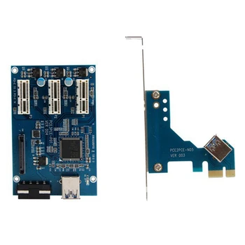 PCI-E 1 til 3 PCI Express 1X Slots Riser-Kort Mini-ITX til Eksterne 3 PCI-E Slot Adapter, PCIe Port Multiplier Kort 1X 16