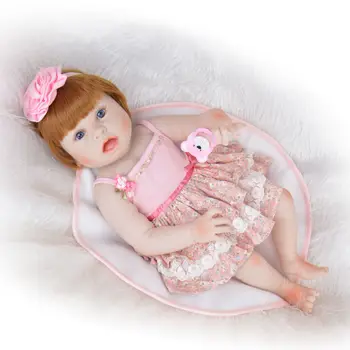 23inch Fuld Silikone Krop Reborn Baby Doll Legetøj, Livagtige 55cm nye real genfødt boneca Dukke kids fødselsdag play house baby
