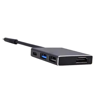 4-i-1 Multiport Type-C til HDMI-kompatibelt USB-PD Hub-Dockingstation Adapter til PC