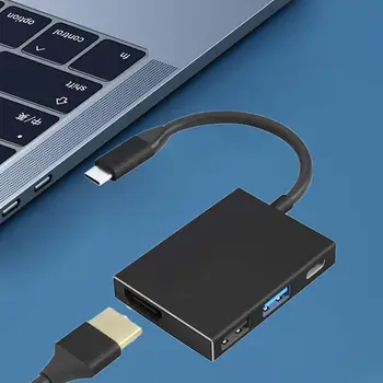 4-i-1 Multiport Type-C til HDMI-kompatibelt USB-PD Hub-Dockingstation Adapter til PC