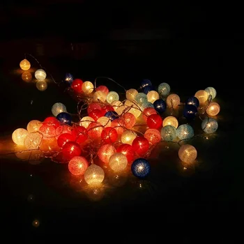 Bomuld Bolde Lys Kæde Julepynt til Hjemmet Udendørs String Lys Garland LED Bold Strålende Chanukah Salon Nye År