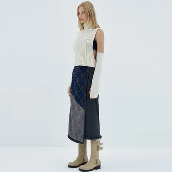 Strikket Turtleneck Sweater Kvinder 2021Fashion Y2k Vest langærmet Solide Indie Vintage Afgrøde Toppe Fra Shoudler Fall Vinter Tøj