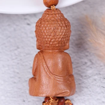 Mahogni Tre-dimensionelle Gravering, nøglering, som Levende Buddha Vedhæng og armbånd Ewelry Gøre For Diy Bil Tilbehør