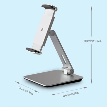 Justerbar Aluminium Tablet Stå Multi-Vinkel, Non-slip Bruser Tablet / Phone Holder 360°Rotation til pad 3.5-10 Tommer Tablet