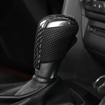 Carbon Fiber Læder Gear Shift Knappen Gear Hoved gearknop Dække Ændret Erstatning for Mazda Axela CX-5 Atenza
