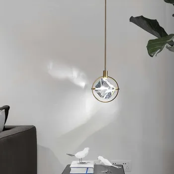 Ny post-moderne soveværelse sengen Vedhæng Lys Nordiske lys luksus stil bar midtergangen restaurant crystal led-lamper
