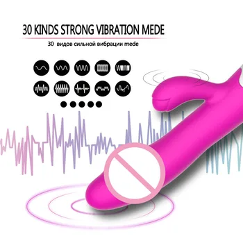 30 Hastighed Rabbit Vibrator Kvindelige Genopladelig Klitoris Stimulation Realistisk Dildo G Spot Vibrator Magic Wand Voksne Kvinder, Sex Legetøj